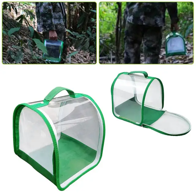 Green Collapsible Insect Cage Mesh Insect Habitat Cage Butterfly Mantis