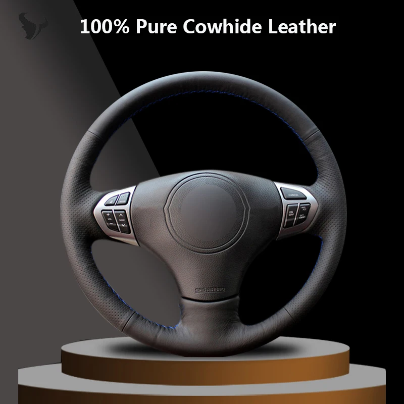 Black Genuine Leather Car Steering Wheel Cover for Suzuki Grand Vitara 2007 2008 2009 2010 2011 2012 2013 | Автомобили и