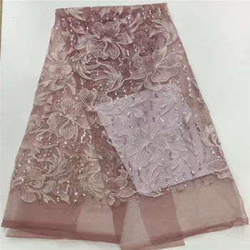 

2019 Latest French Embroidered Tulle Laces African Sequins Mesh Laces Fabric Sewing for Party Wedding Dress Top Quality bh66-559