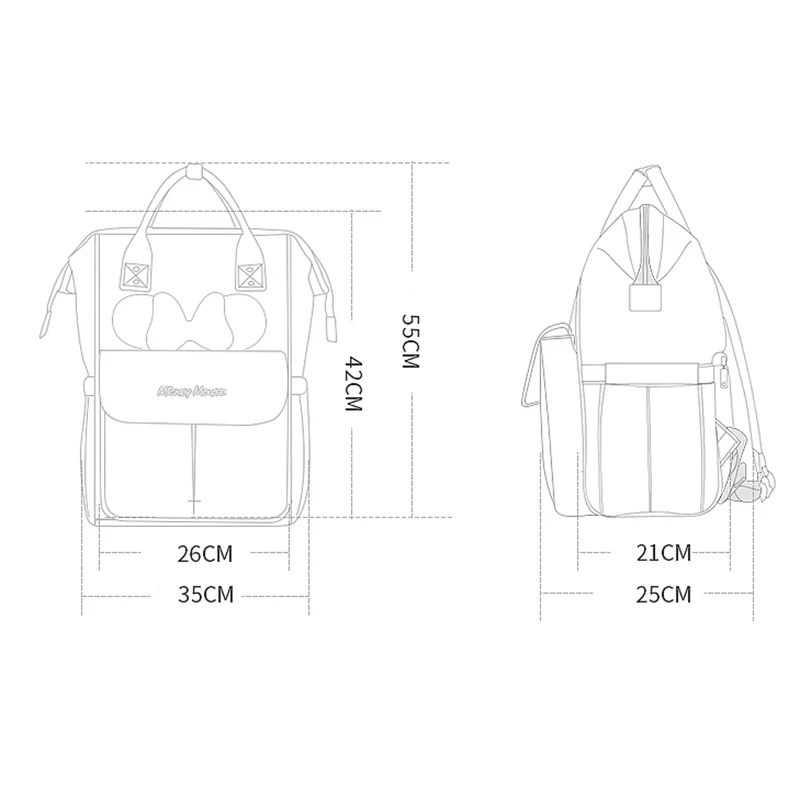 Wholesale Diaper Bag Baby Disney USB Heating Nappy Backpack (6pcs free shipping)
