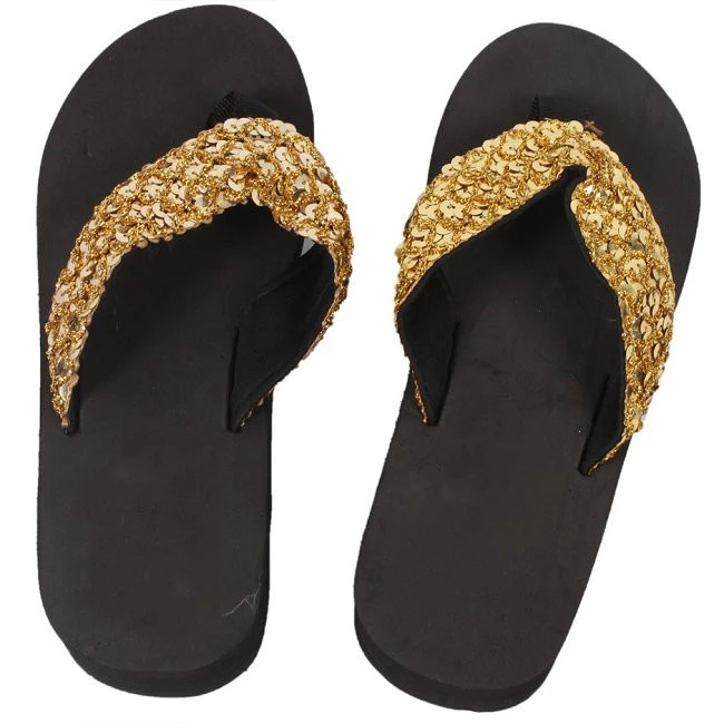 Beach Sandals New Lady Girls Sequin Flatform Wedge Shoes Comfortable Black Simple Breathable High Quality Woman | Обувь