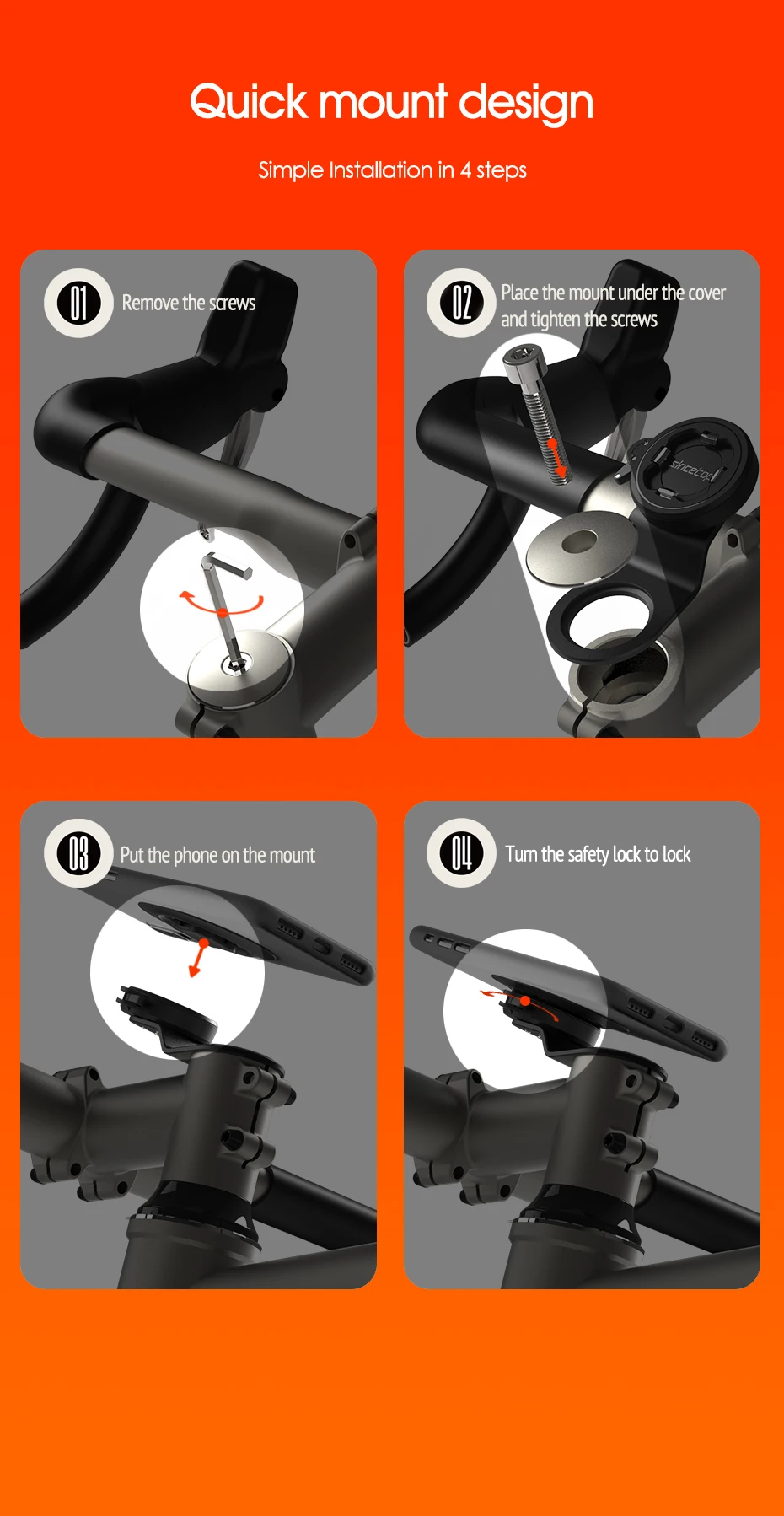 2nd Gen Nâng Cấp Xe Đạp Giá Đỡ Điện Thoại nhôm GPS Kẹp Điện Thoại Đứng Xe Đạp MTB Di Tay Cầm Thân Gắn Giá Đỡ Điện Thoại adjustable phone stand
