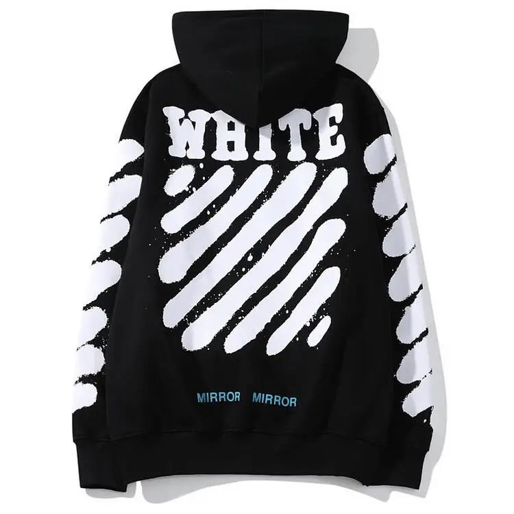 Off-White OW мужские/женские модели влюбленных пар Осень Зима Хлопок Мода Повседневная Толстовка с капюшоном Свободная куртка