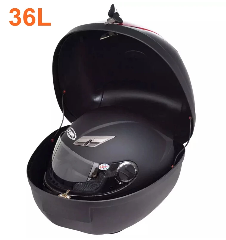 36L ES Warehouse 36L 72L водонепроницаемый чехол для багажника мотоцикла для одного шлема мотоциклетный задний ящик для хранения багажа черный - Цвет: 36L
