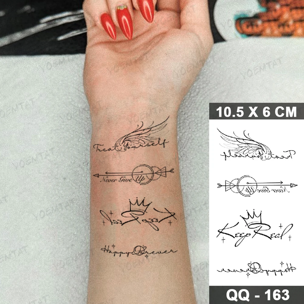 Tatouage Aile D Ange Poignet Femme Tatouage Autocollant Temporaire Imperméable pour Homme et Femme, Ailes,  Flèche, Texte, Simple, Poignet, Art Corporel, Flash, Bras, Transfert |  AliExpress