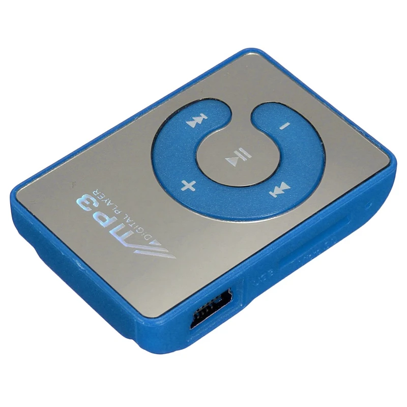 2 шт мини музыкальный MP3-плеер с usb-кабелем с наушниками, черный и синий
