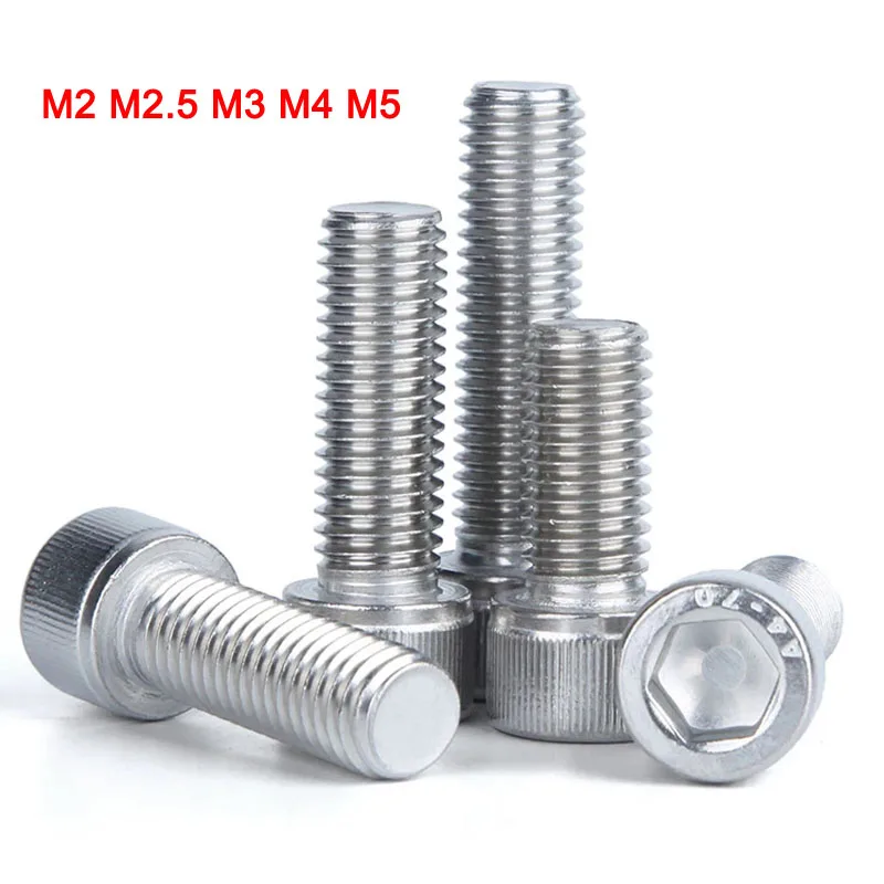 

New DIN912 A4 316 Stainless Steel Inner Hexagon Socket Screws Cup Cap Allen Head Bolts M2 M2.5 M3 M4 M5