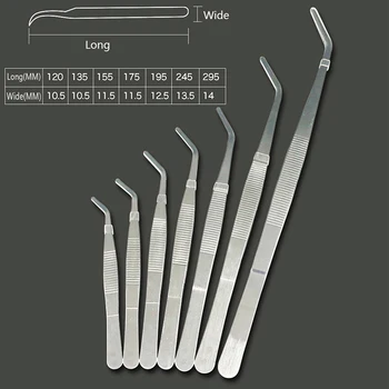 

2Pcs/set Stainless Steel Tweezers Fish Tank Feeding Tool Clip Elbow Tweezers Auxiliary Repair Tweezers Kit Accessories