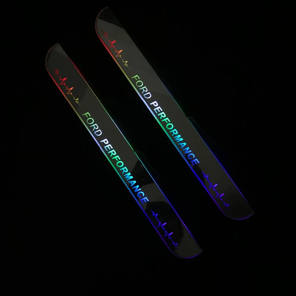 RQXR светодиодные движущиеся двери scuff для ford performance dynamic порога пластина плоская подкладка наложения rgb течёт светильник, 2 шт