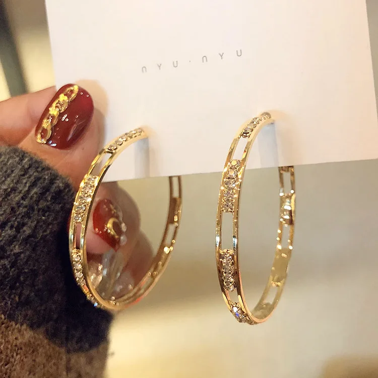 Женские серьги в виде Круга Корейском стиле золотые серьги|Серьги-гвоздики| |