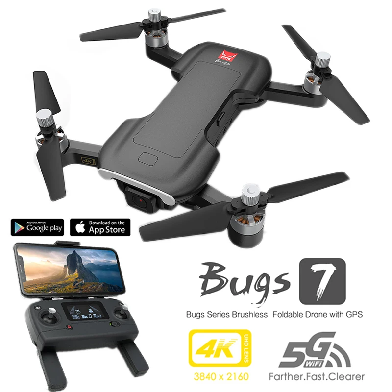 Новинка 2020 Дрон Bugs B7 4k gps 5g WiFi Радиоуправляемый квадрокоптер бесщеточный