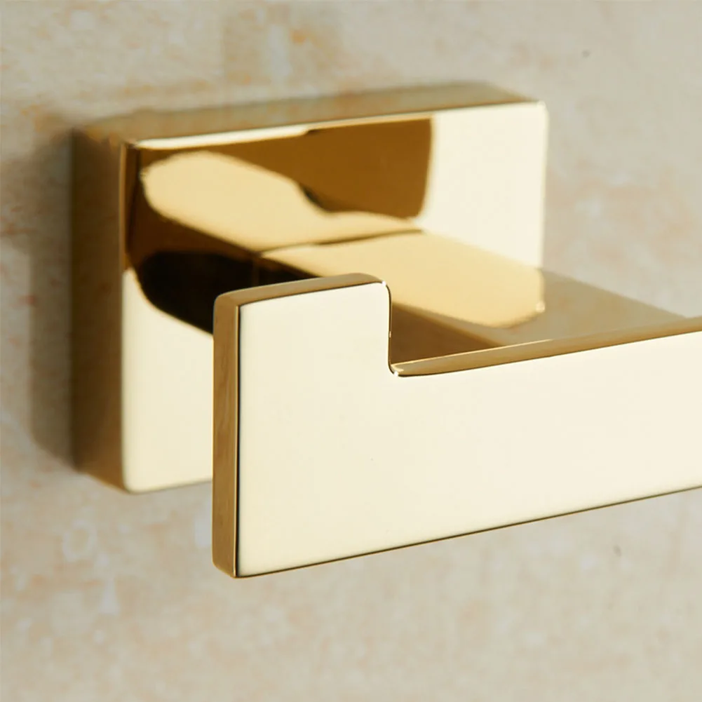 Практическая крышка, крючок для одежды, двойная головка, органайзер для кухни, ванной комнаты, для дома, гостиной, настенный, золотой, квадратный, для хранения полотенец