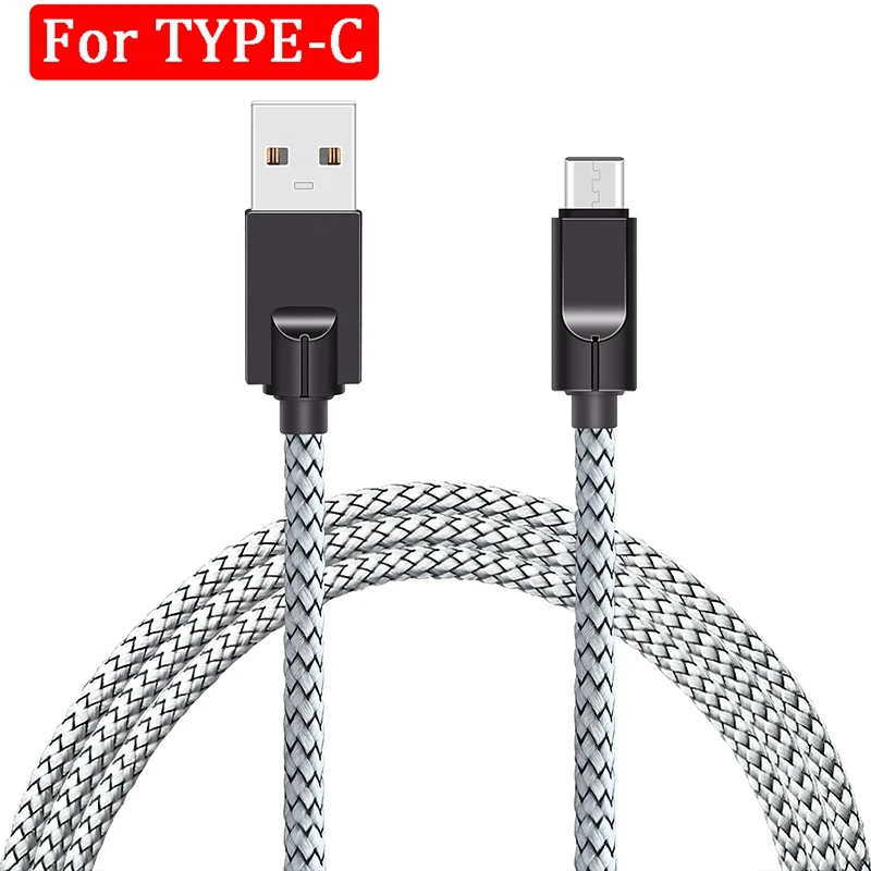 Usb type-C кабель для samsung S10 S9 A50 Быстрая зарядка USB-C зарядное устройство для Xiaomi Redmi Note 7 8 Pro мобильный телефон USBC type-C кабель - Цвет: For Type C White