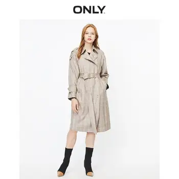 

ONLY summer new fashion British style suede plaid long warm windbreaker jacket female | 119436508