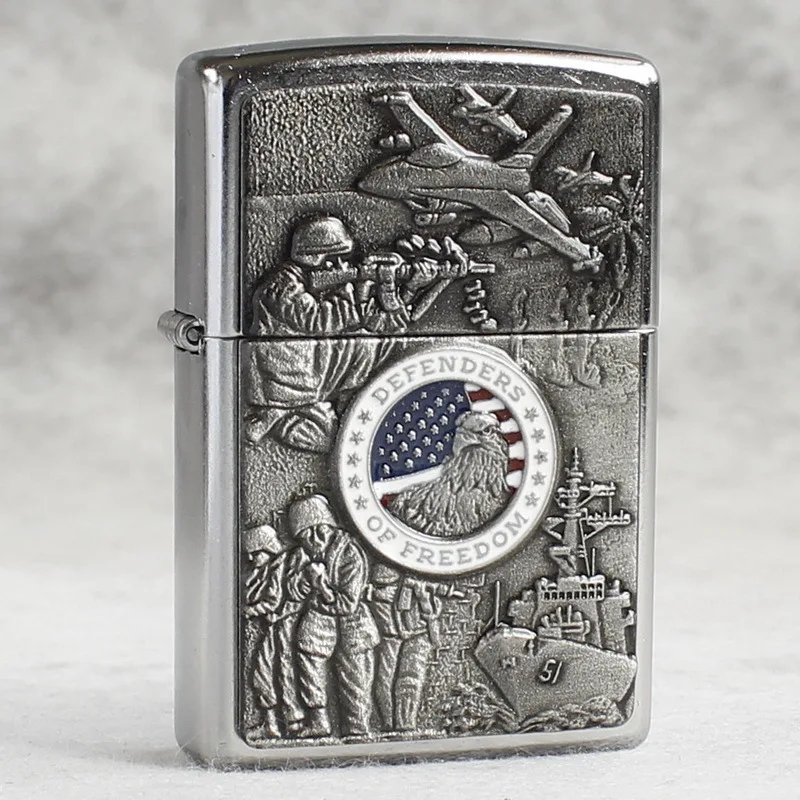 

Zippo lighter original Kerosene lighter US Army Badge carving windproof cigarette lighter cigar lighter gift for men