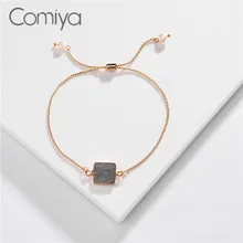 Comiya цинковый золотистый сплав браслеты для женщин Акриловые жемчужные аксессуары квадратный камень Модный браслет Pulseira Feminina