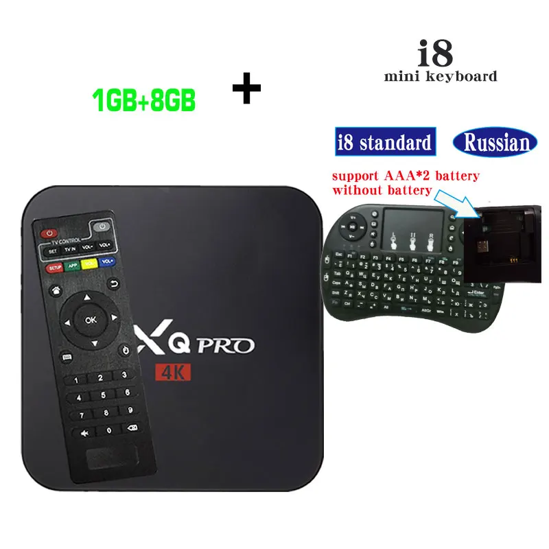 Смарт ТВ приставка Android 7,1 MXQpro Allwinner H3 1 ГБ ОЗУ 8 Гб ПЗУ четырехъядерный 2,4 ГГц wifi как mxqpro 4k телеприставка - Цвет: 1G8G and I8 Russian