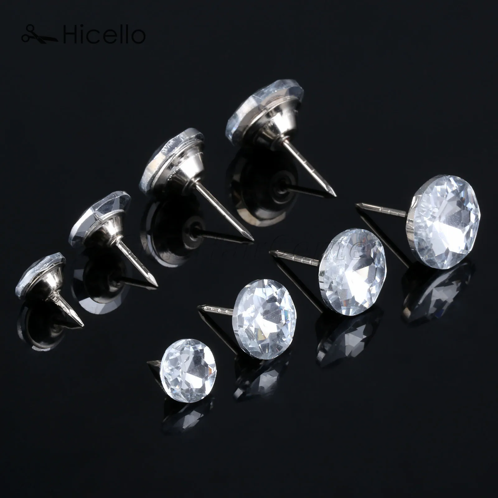 10pcs Crystal Nails Button Upholstery Glass Diamond Tacks Pins Knot 14mm/18mm/20mm/22mm Sewing Furniture Decoration Hicello 5