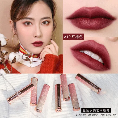 10 Матовая губная помада Angel's lipstick, резная, Русалочка, женская, водонепроницаемая, бархатная губная помада, 10 цветов, сексуальная, красивая, косметическая, для макияжа - Цвет: 10