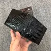 Authentic Real True Crocodile Paw Skin Men's Short Card Purse Phone Holder Genuine Alligator Leather Male Small Bifold Wallet 3