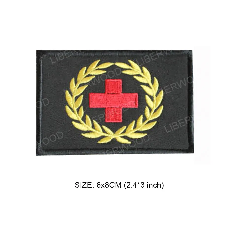 black 6x8cm Медицинский красный крест, патч для первой помощи, ЭМТ, EMS, травма, аварийная ситуация, медицинский, фельдшер, аварийный набор, Тактический Патч - Цвет: black 6x8cm