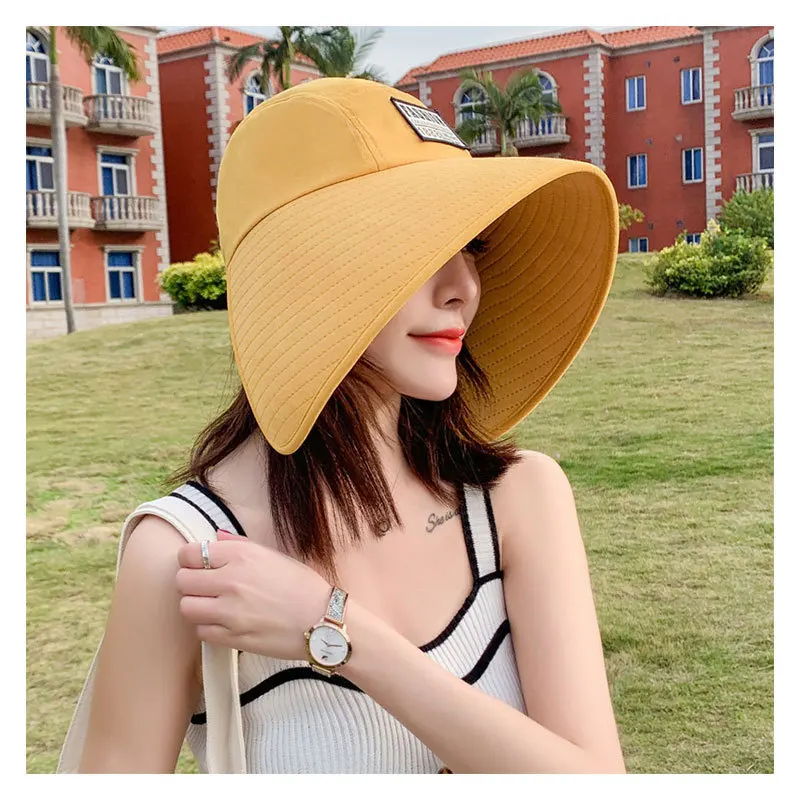 K58 Women's hat Summer Hat UV Protection Fashionable Big Brim Sun protectionCap Beach Sunhats Ponytail Hat Travel Visor Panama sun hat women hat