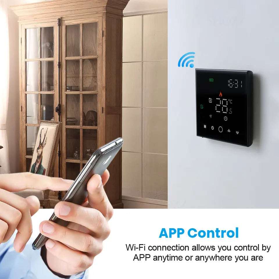 Vancoo – Thermostat de chauffage de chaudière à gaz Wifi & RF 220V 3A,  contrôleur d'eau chaude sans fil pour maison intelligente au sol, pour  Google Home Alexa - AliExpress