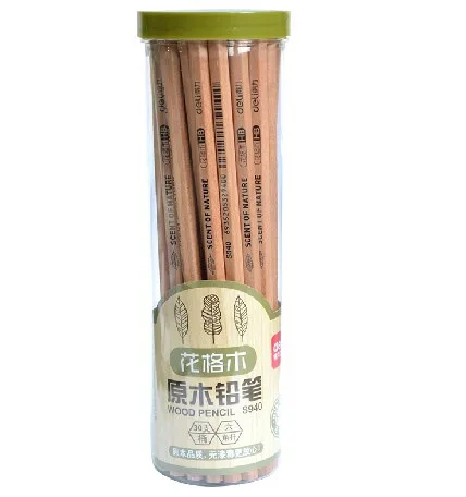 

Deli/S940/Grillwork Wood Logs Bottled Pencil 30/Barrel HB Hexagonal Students Gift Doing Homework Pencil