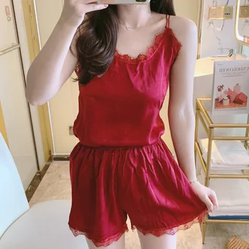 

Summer Women'S Pajamas Chiffon Lace Sexy And Charming Temptation Shorts Two Sets Of Home Services