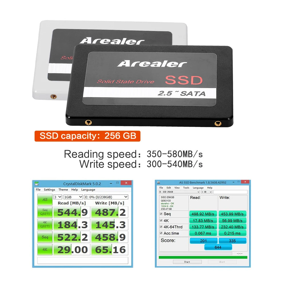 Arealer SSD 64 ГБ 128 1 ТБ 2,5 дюймов твердотельный накопитель SATA3.0 твердотельный накопитель(SSD) Высокое Скорость хранения для настольного компьютера ноутбука