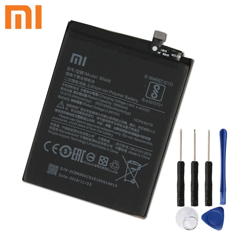 

Xiao Mi Xiaomi BN46 Phone Battery For Xiao mi Redmi 7 Redmi7 Note 6 Note6 4000mAh BN46 Original Replacement Battery +Tool