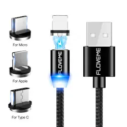Usb-кабель type-C Магнитная нейлоновая строка данных для Xiaomi mi 9 mi 8 huawei Iphone Xs Max samsung красный рис Oppo зарядное устройство - Цвет: Type C Black