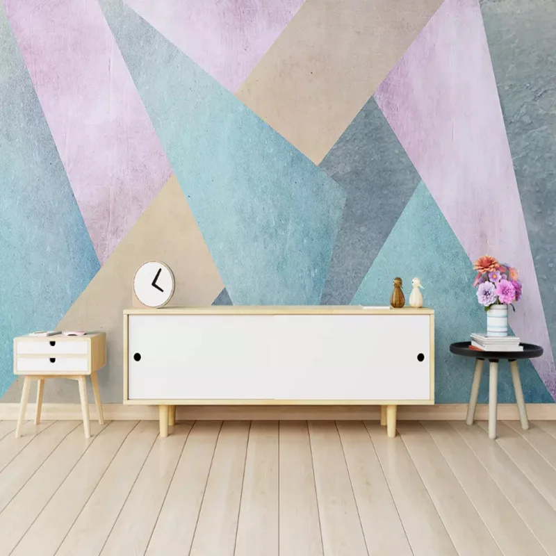 

Scandinavian Minimalist Cool Abstract Geometry Square TV Backdrop Wallpaper Cool Art Wall Cloth Large Mural Living Room