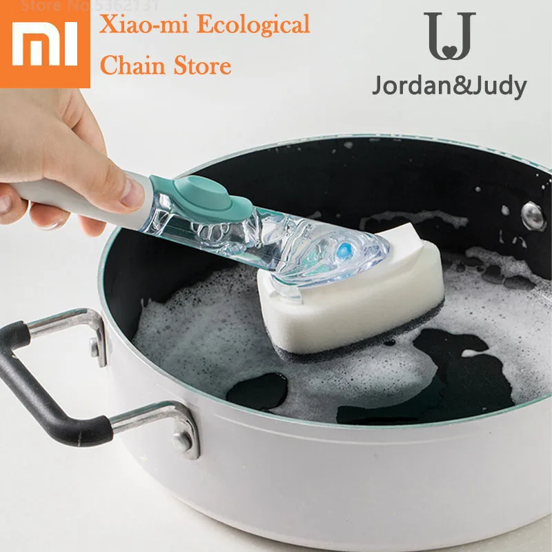 Xiaomi jordanjudy длинная ручка горшок щетка с дозатором жидкого мыла скруббер Чистящая Щетка Бытовая кухонная моющая посуда