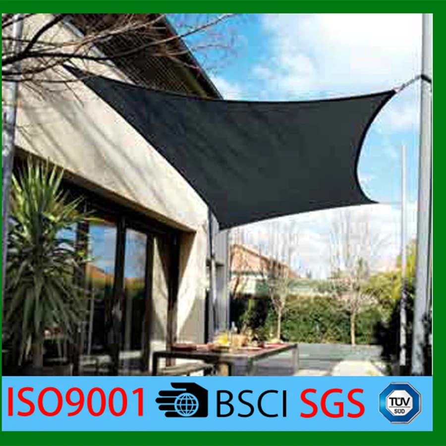 

12*12ft Straight Edge Sun Shade Sail, black Rectangle Outdoor Shade Cloth Pergola Cover UV Block Fabric -