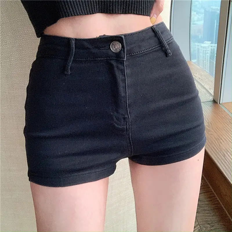 Women Denim Shorts Female Sexy Stretch Slim Ladies Short Jeans Pocket Blue Black Skinny Solid Comfortable Summer Plus Size Woman