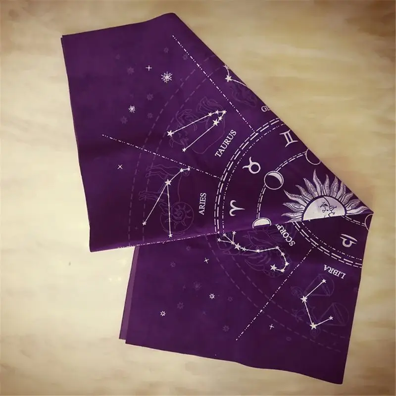 12 Constellations Tarots Card Tablecloth Velvet Divination Altar Cloth Board Game Fortune Astrology Oracle Card Pad G99D