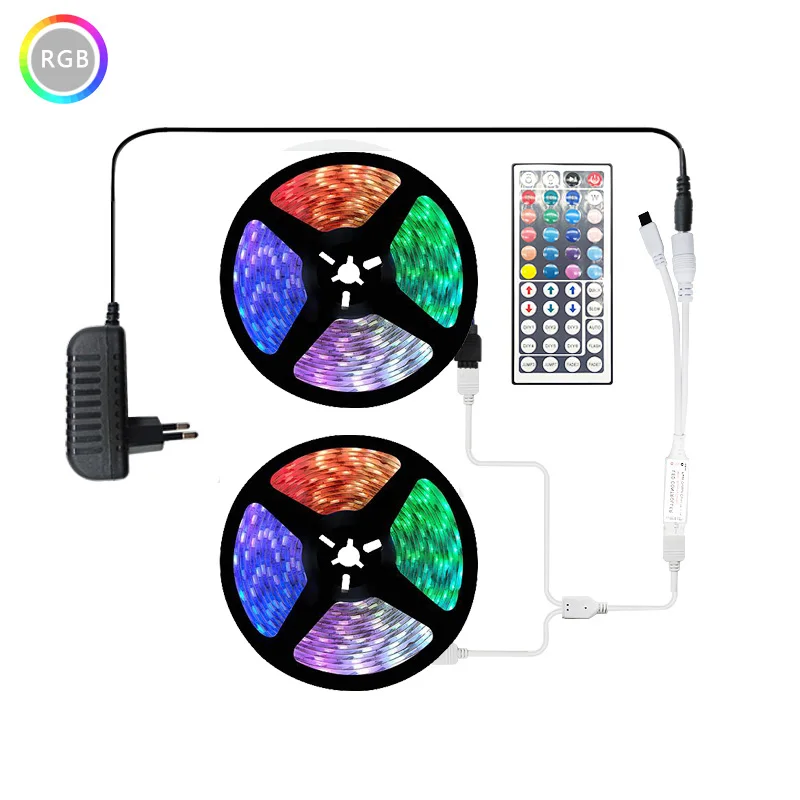 5 м 10 15 Водонепроницаемый RGB Светодиодные ленты светильник 5050 Led DC12V гибкая лента