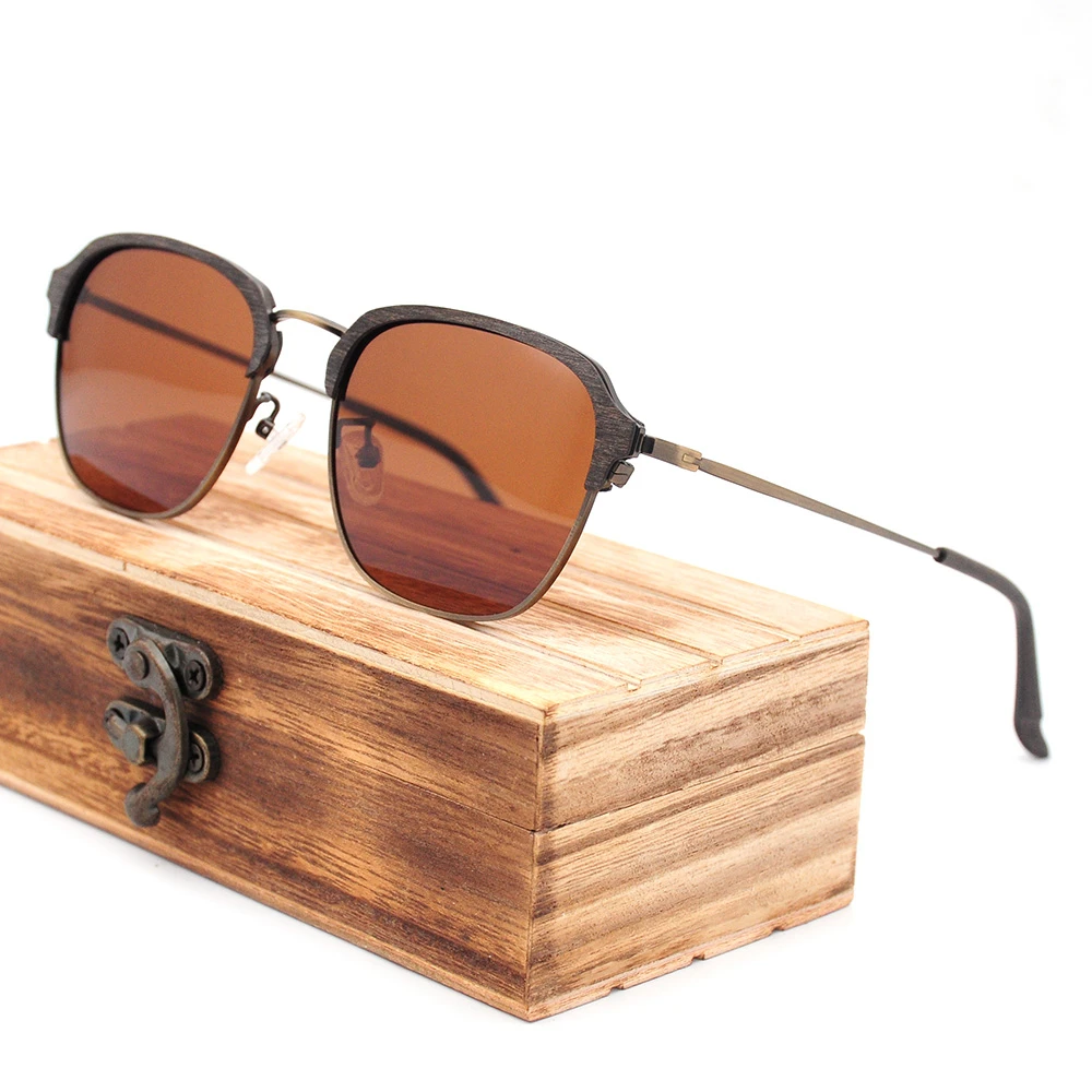 

LONSY 2020 Classic Acetate Wood Grain Sunglasses Women/Men Polarized UV400 Brand Designer Driving Sun Glasses Male Gafas De Sol