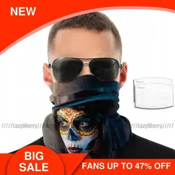 

Demon Face Mouth Face Mask Sugar Skull Katrina Girl In Tophat Facial Mask Cool with 2 Filters Kawai Mask