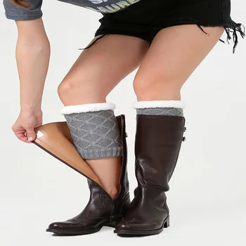 

Hot Fashion Leg Warmers Women Warm Knee High Winter Knit Solid Crochet Leg Warmer Socks Warm Boot Cuffs Beenwarmers Long Socks