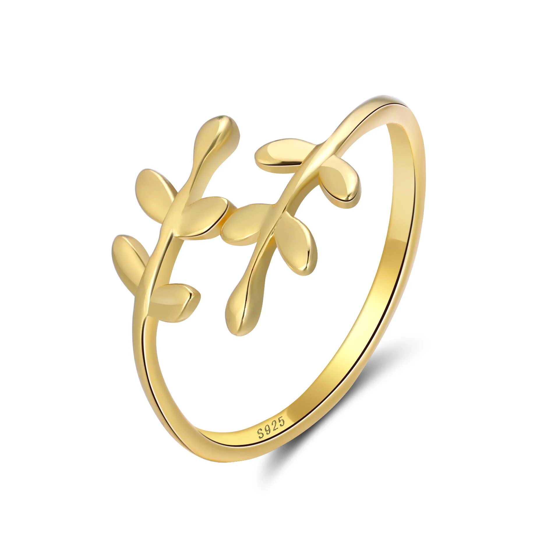 Gold-color Effie queen, кольца из стерлингового серебра, милый дизайн, открытые манжеты, элегантные, для помолвки, вечерние, для женщин, регулируемое кольцо, ювелирное изделие, подарок, TSR12 - Цвет камня: Gold-color