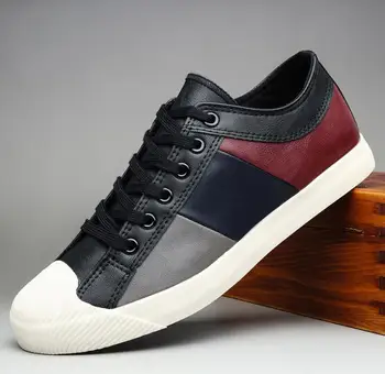 

New spring summer men shoes street fashion lace up patchwork leather casual shoes men leather shoes trend loafers