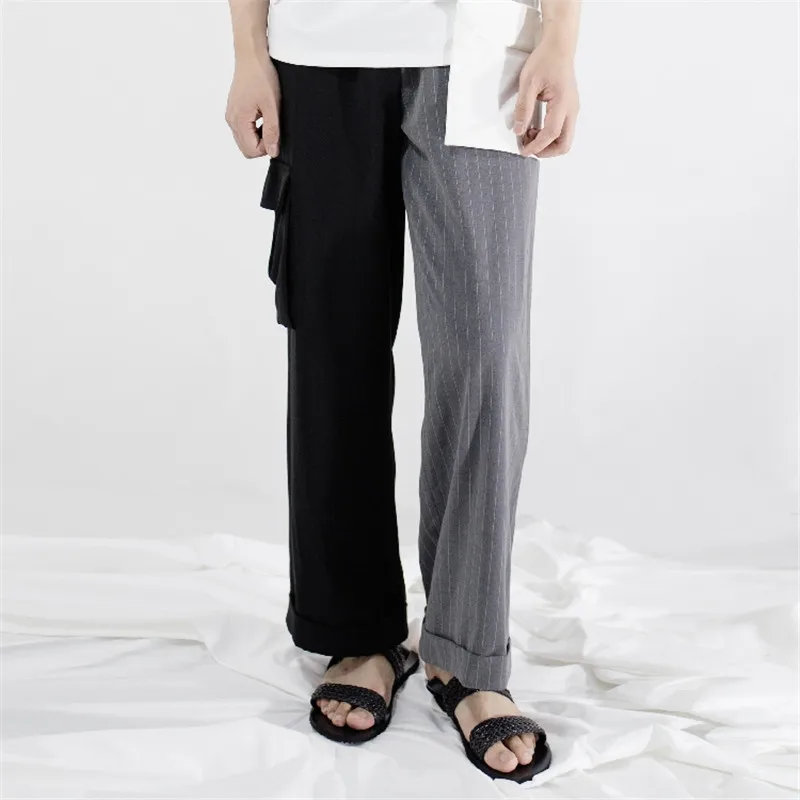 

На заказ! Новинка 2018, мужские повседневные брюки, модные Сращенные широкие брюки 27-44