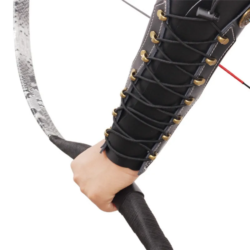 Traditional Cowhide Archery Arm Guard To Hold The Hunt With Hardware To Shoot Recurve New