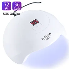 72 Вт Светодиодная УФ-лампа для ногтей профессиональный маникюрный аппарат Сушилка для ногтей лечение для всех гель-лаков УФ светодиодный светильник от солнца TRSUNX8Plus