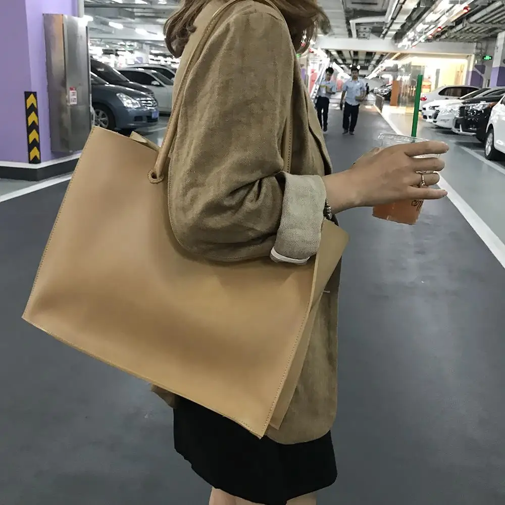 

New Pu Leather Bag Simple Handbags Women Large Capacity Shoulder Bag Casual Big Tote Vintage Ladies Crossbody Bags