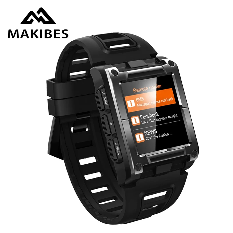 Makibes G08 1 Jahr Garantie GPS Uhr Kompass Armbanduhr Bluetooth Smart Uhren Wasserdicht Herz Rate