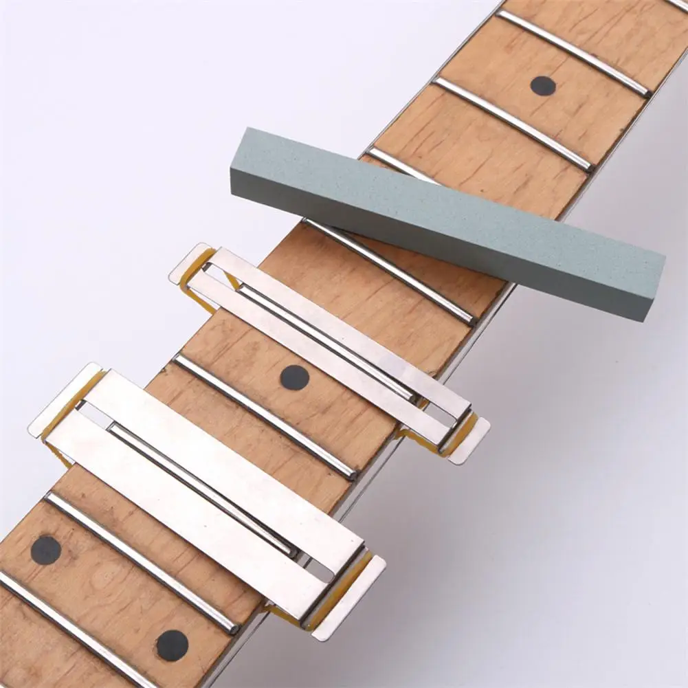 Guitar Fret Wire Sanding Stone Protector Kit Finger Plate Radian Polishing DIY Luthier Tool Guitar Bass Accessories