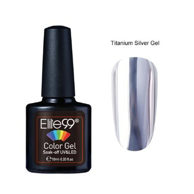 10ml Titanium Gel Elite99 10 мл стеклянный Гель-лак с драгоценным камнем зеркальный эффект титановый Серебряный Гель-лак для ногтей Полупостоянный полупрозрачный УФ-Гель-лак - Цвет: 10ml Titanium Gel